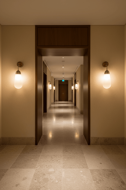 Frosted Glass Wall Sconce with Antique Brass Finish | Handmade Wall Light