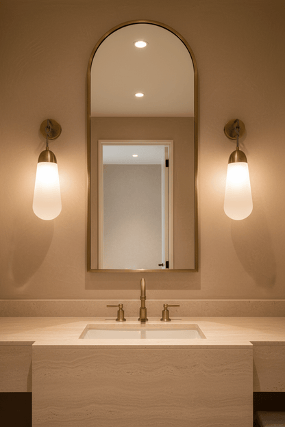 Frosted Glass Wall Sconce with Antique Brass Finish | Handmade Wall Light