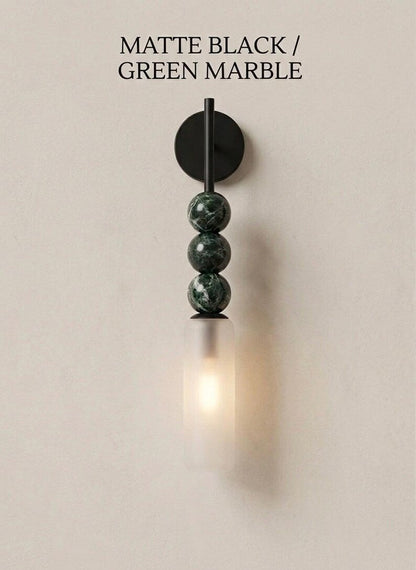 Frosted Glass Wall Sconce, Bathroom Vanity Wall Light, Brass Wall Lamp, Modern Bathroom Lighting, Bedside Wall Light Fixture | Les Trois pyramides