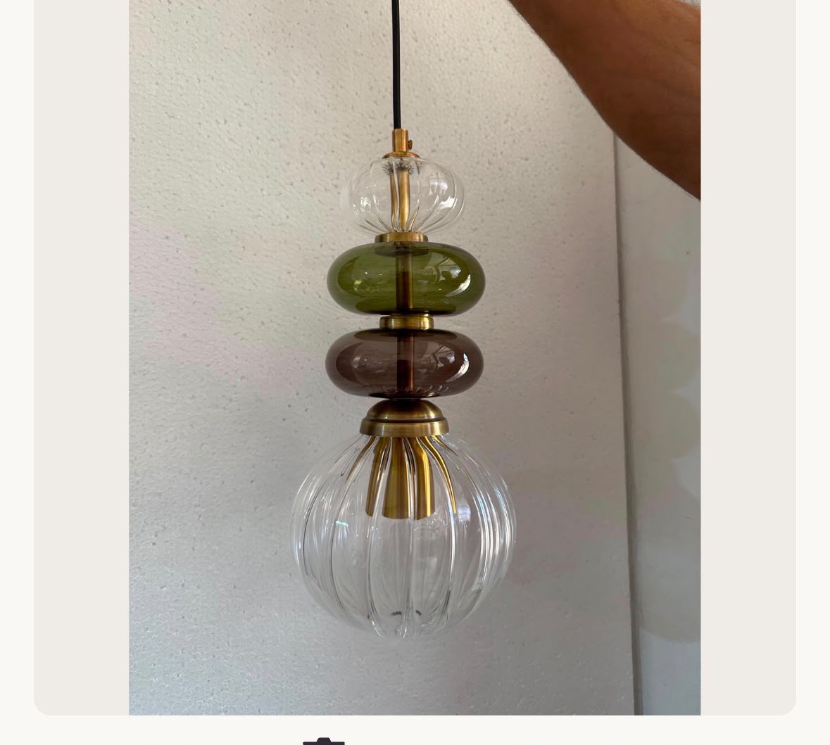 Glass Pendant Light | Hanging Lamp | Modern Pendant Lighting | Ceiling Light | Glass Hanging Light | Les Trois Pyramides
