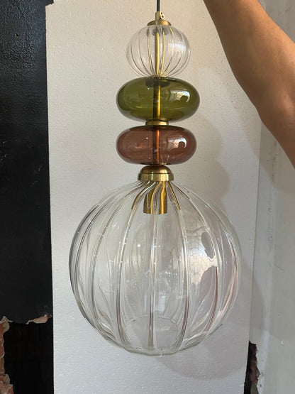 Glass Pendant Light | Hanging Lamp | Modern Pendant Lighting | Ceiling Light | Glass Hanging Light | Les Trois Pyramides
