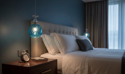 Turquoise Glass Globe Light - Les Trois Pyramides
