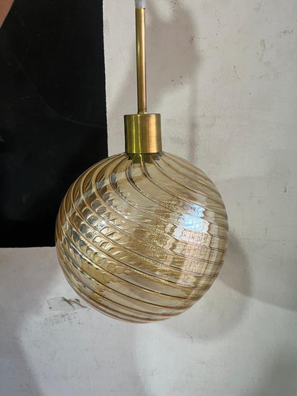 Gold Swirl Glass Pendant Light - Modern Hanging Lamp