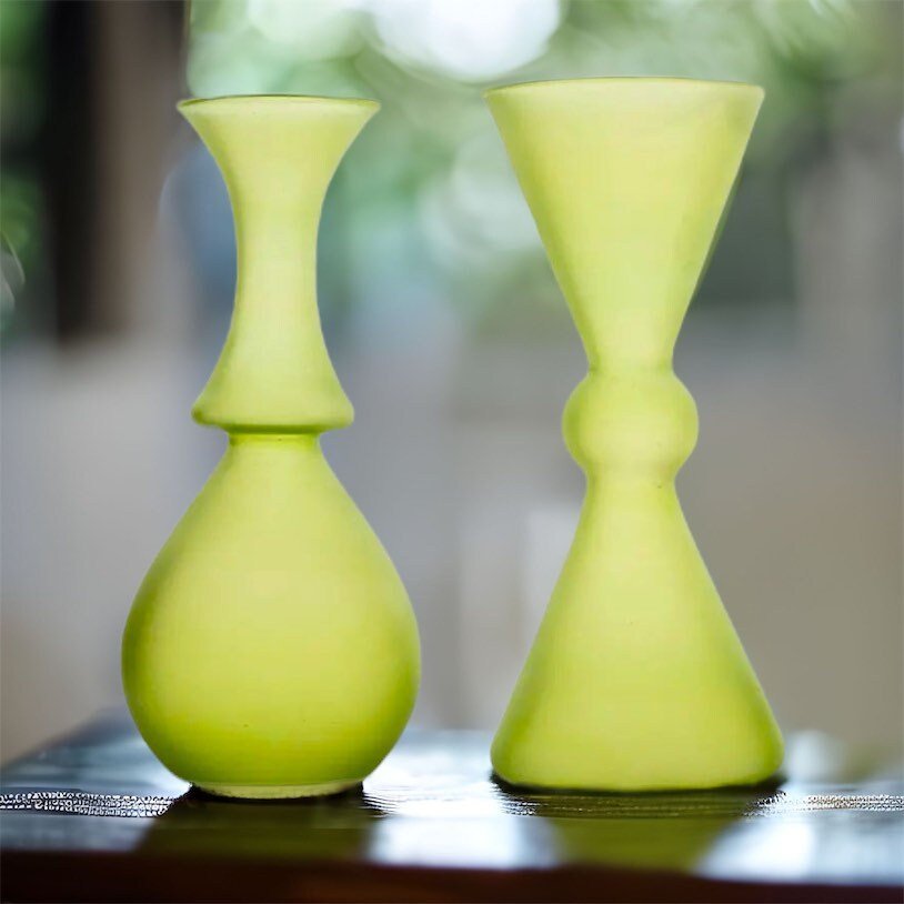 Set of two Frosted Glass Mini Vases - Les Trois Pyramides