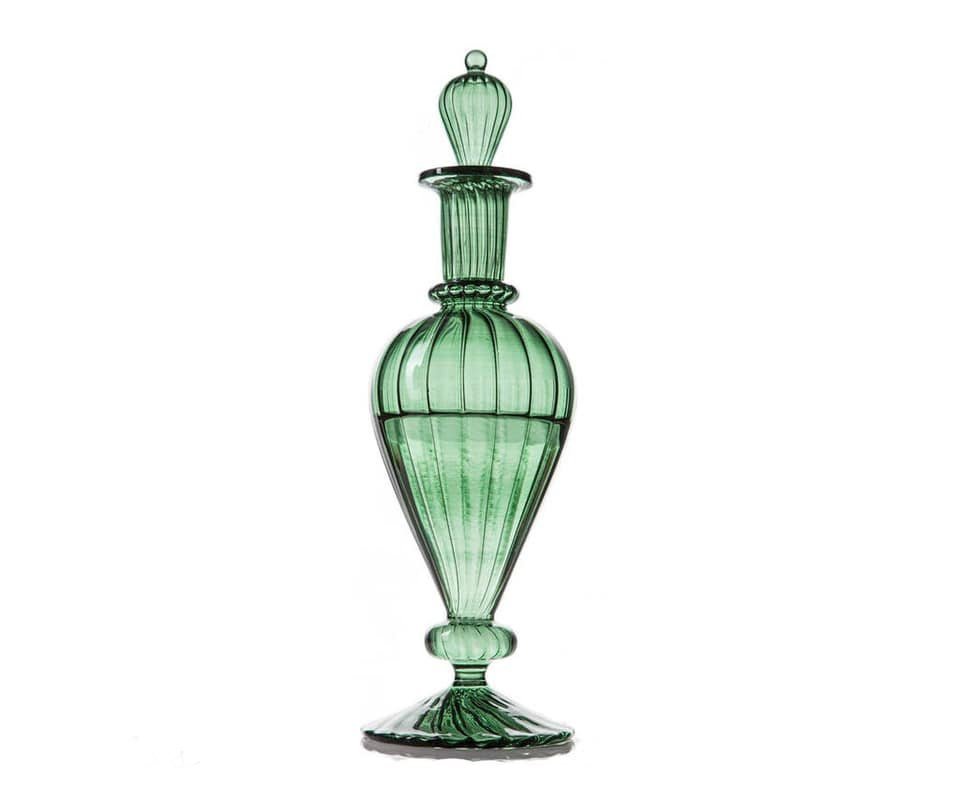 Green Glass Perfume Decant Bottles, Empty Fragrance Bottle with Stopper, Unique Gifts for Women Christmas Gifts for Mom from Daughter, 3rd - Les Trois Pyramides