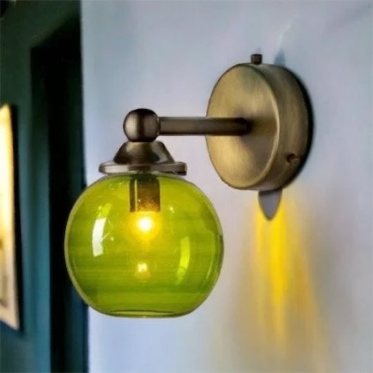 Green Globe modern wall sconce