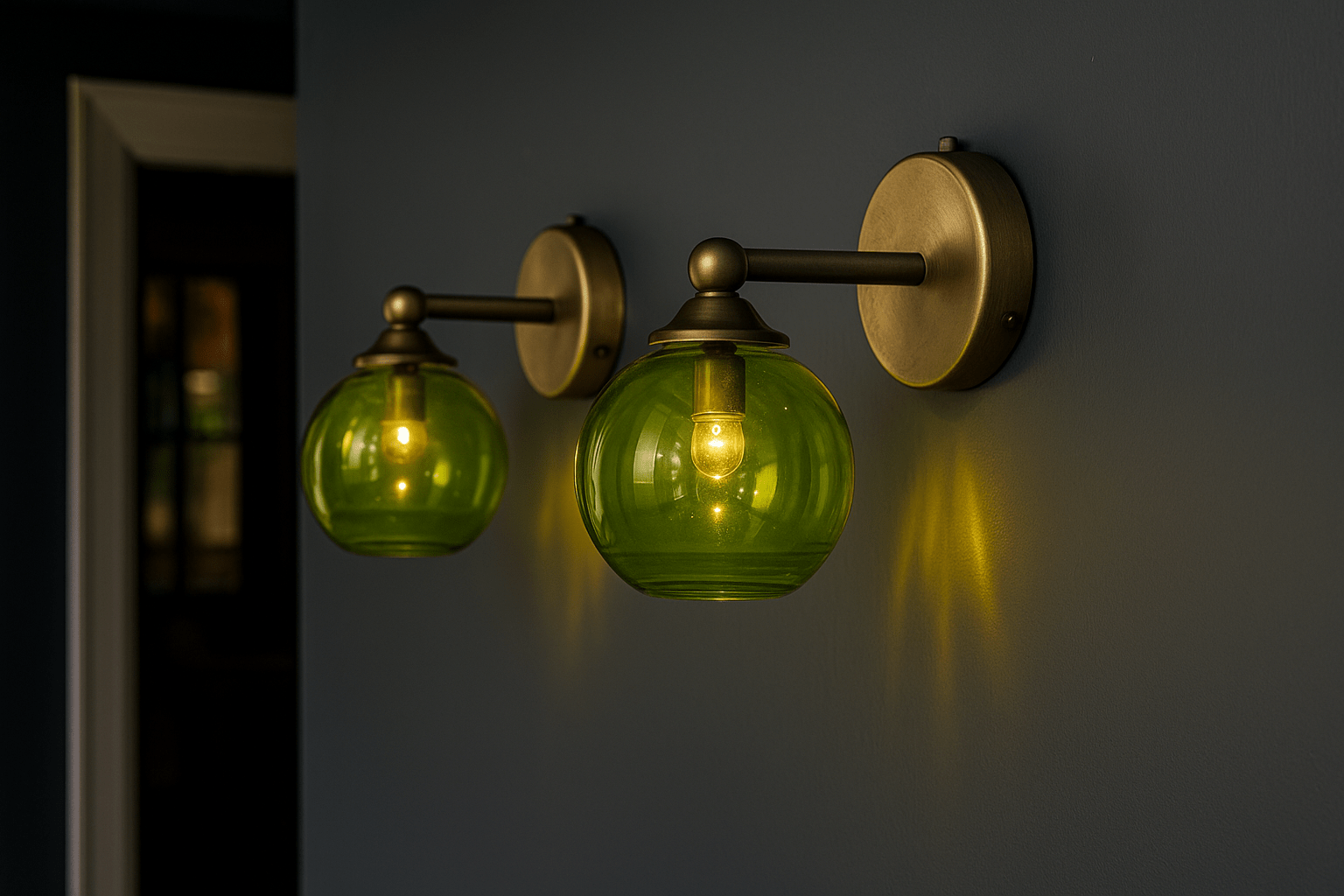 Green Globe modern wall sconce - Les Trois Pyramides