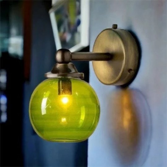 Green Globe modern wall sconce