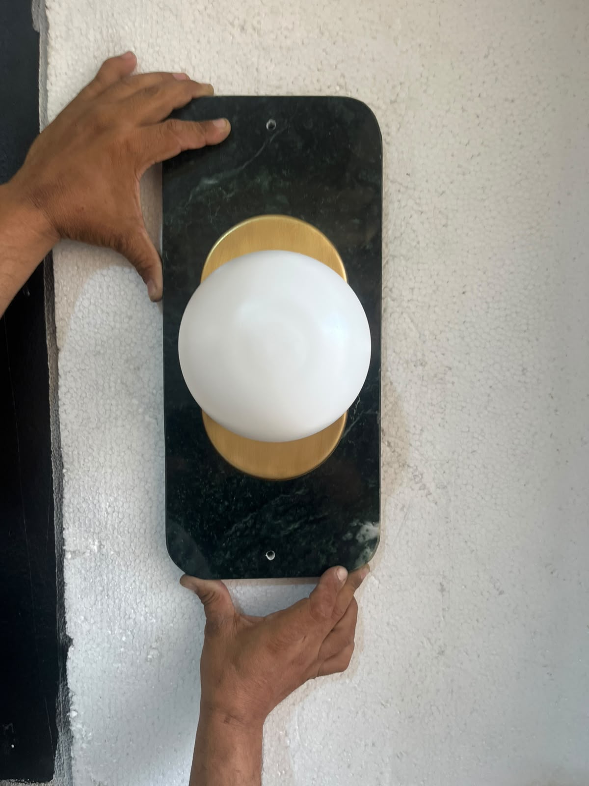 Green Marble Wall Sconce – Handmade Brass Wall Lamp
 | Les Trois Pyramides