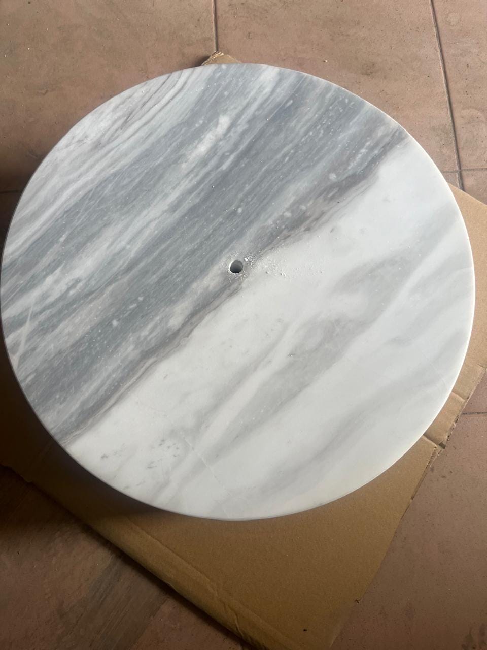 Hand-Blown Clear Glass Floor Lamp with Marble Base and Vertical LED