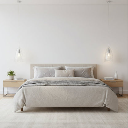 Hand-Blown Clear Teardrop Glass Pendant Light - Modern Lighting