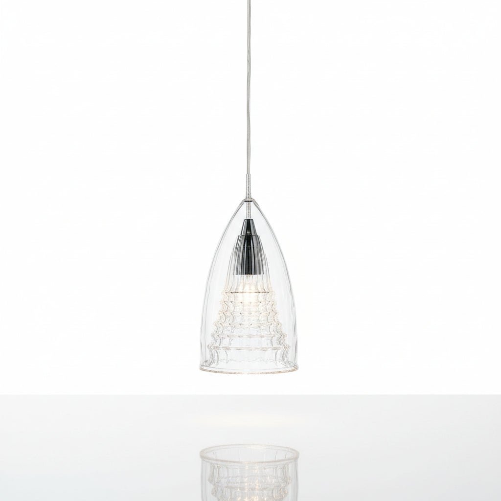 Hand-Blown Clear Teardrop Glass Pendant Light - Modern Lighting