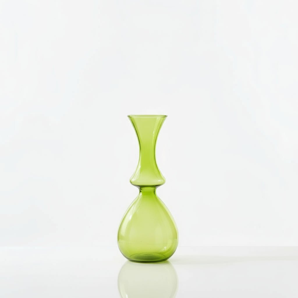 Hand-Blown Colorful Glass Vases - Orange and Green Pair