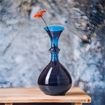 Hand-Blown Deep Blue Glass Vase – Elegant Decorative Centerpiece for Modern Home Décor | Les Trois Pyramides