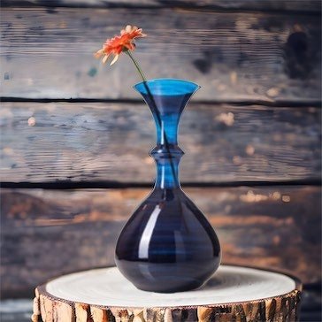 Hand-Blown Deep Blue Glass Vase – Elegant Decorative Centerpiece for Modern Home Décor | Les Trois Pyramides