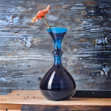 Hand-Blown Deep Blue Glass Vase – Elegant Decorative Centerpiece for Modern Home Décor | Les Trois Pyramides