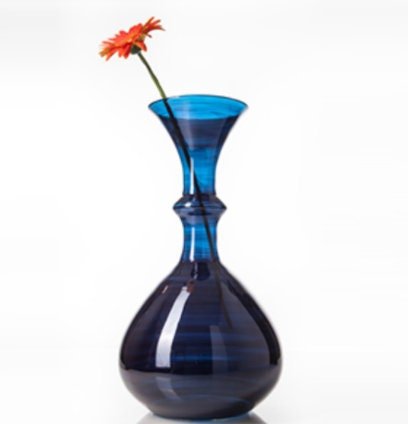 Hand-Blown Deep Blue Glass Vase – Elegant Decorative Centerpiece for Modern Home Décor | Les Trois Pyramides