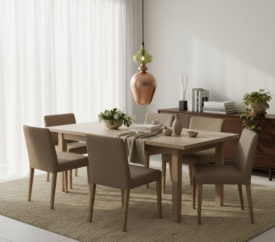 Hand-Blown Frosted Glass Pendant in Copper Rose with Olive Green Top