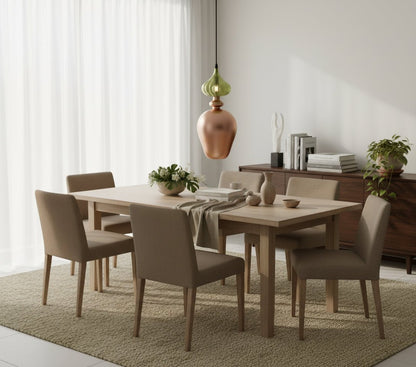 Hand-Blown Frosted Glass Pendant in Copper Rose with Olive Green Top