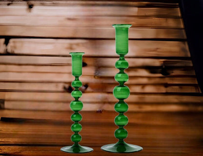 Hand-Blown Glass Candle Holders – Colorful Decorative Centerpieces for Modern Home Decor | Les Trois Pyramides 