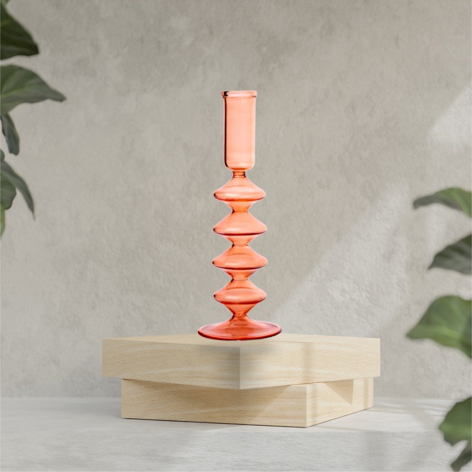 Hand-Blown Glass Candle Holders – Colorful Decorative Centerpieces for Modern Home Decor | Les Trois Pyramides 