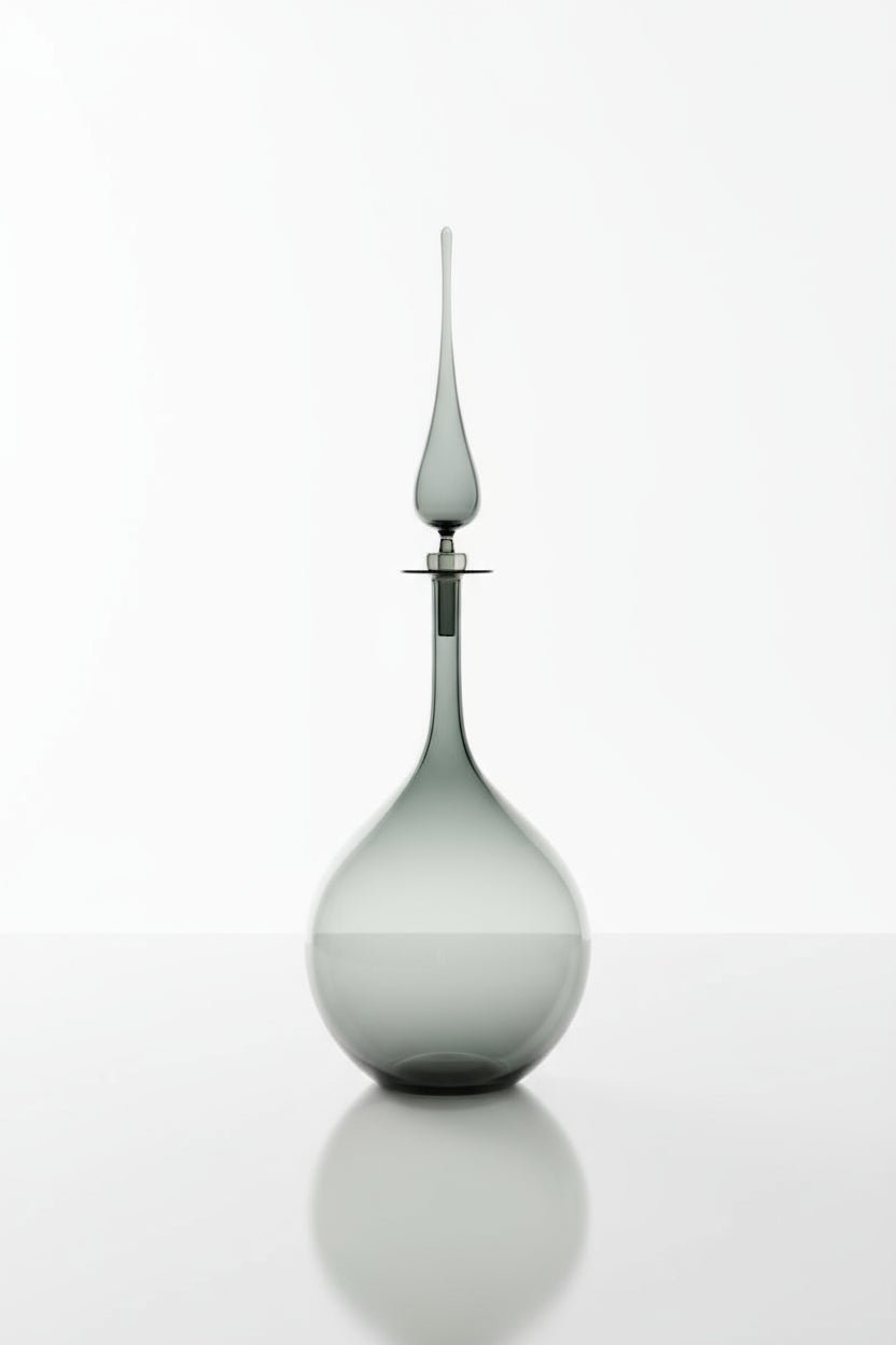 Decorative smokey grey decanter | Les Trois Pyramides
