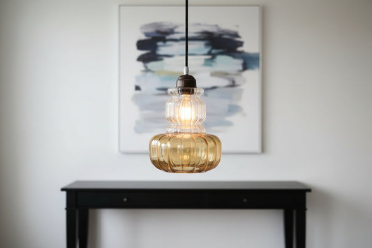 Hand Blown Glass Pendant Office Decor - Les Trois Pyramides