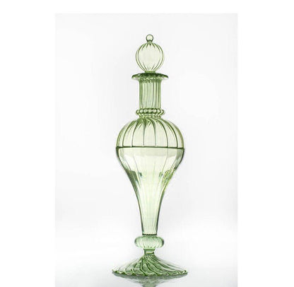 Hand-Blown Green Glass Decanter | Les Trois Pyramides