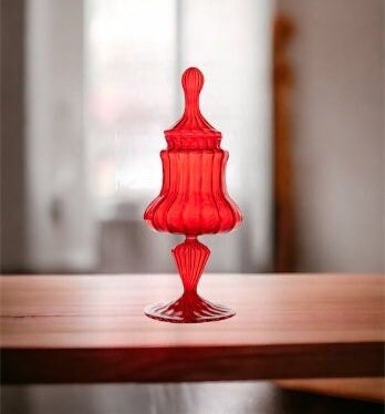 Hand-Blown Red Glass Candy Dish - Customizable | Les Trois Pyramide