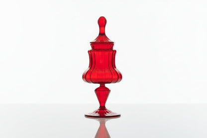 Hand-Blown Red Glass Candy Dish - Customizable