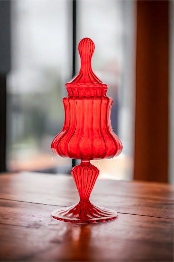 Hand-Blown Red Glass Candy Dish - Customizable | Les Trois Pyramide