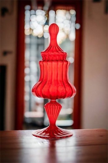 Hand-Blown Red Glass Candy Dish - Customizable | Les Trois Pyramide