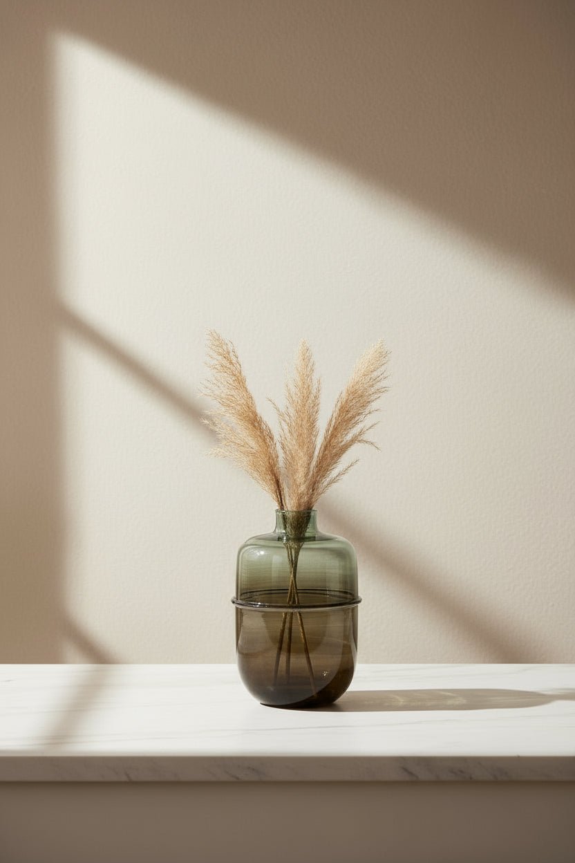 Hand-Blown Smoky Glass Vase - Modern Bud Vase