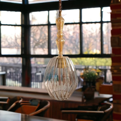 Hand-Blown Glass Pendant Light – Bedroom or Kitchen Island Ceiling Fixture – Modern Glass Lighting
- Les Trois Pyramides