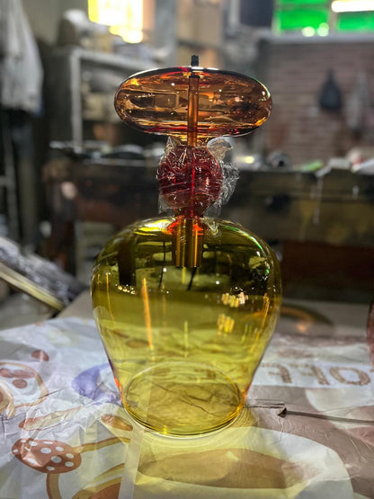 Handblown Glass Pendant Light Set – Custom Hanging Glass Lights for Interior Spaces | Les Trois Pyramides 