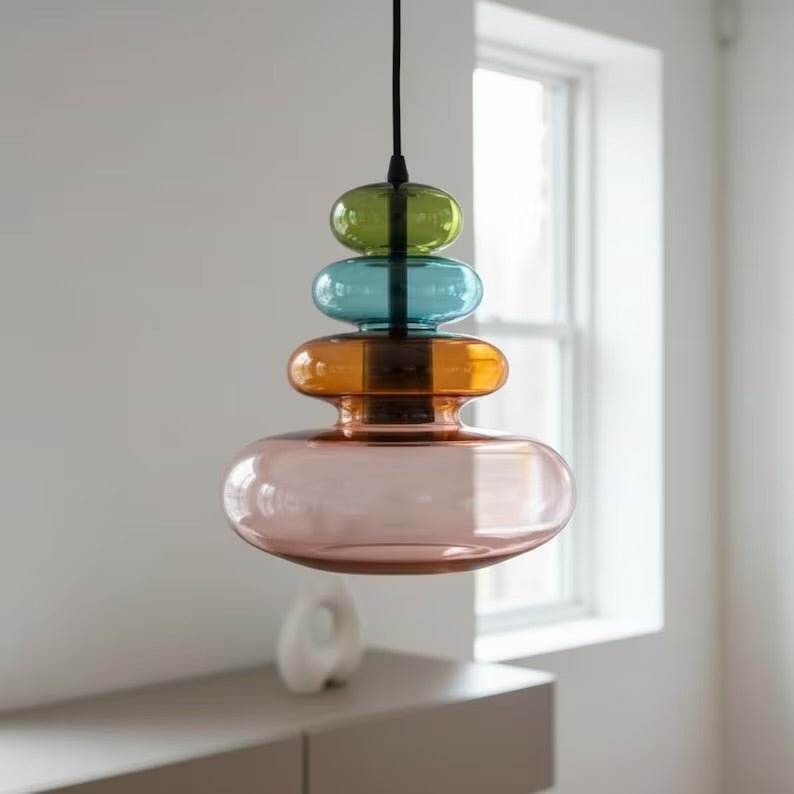 Handblown Glass Pendant Light Set – Custom Hanging Glass Lights for Interior Spaces