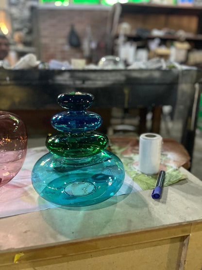 Handblown Glass Pendant Light Set – Custom Hanging Glass Lights for Interior Spaces | Les Trois Pyramides 
