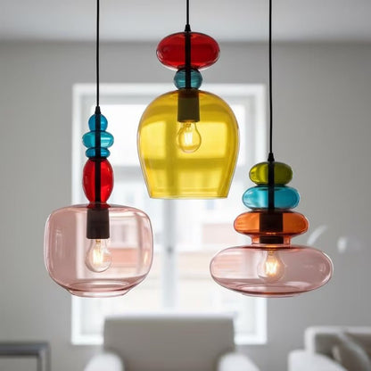 Handblown Glass Pendant Light Set – Custom Hanging Glass Lights for Interior Spaces