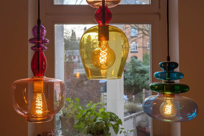 Handblown Glass Pendant Light Set – Custom Hanging Glass Lights for Interior Spaces