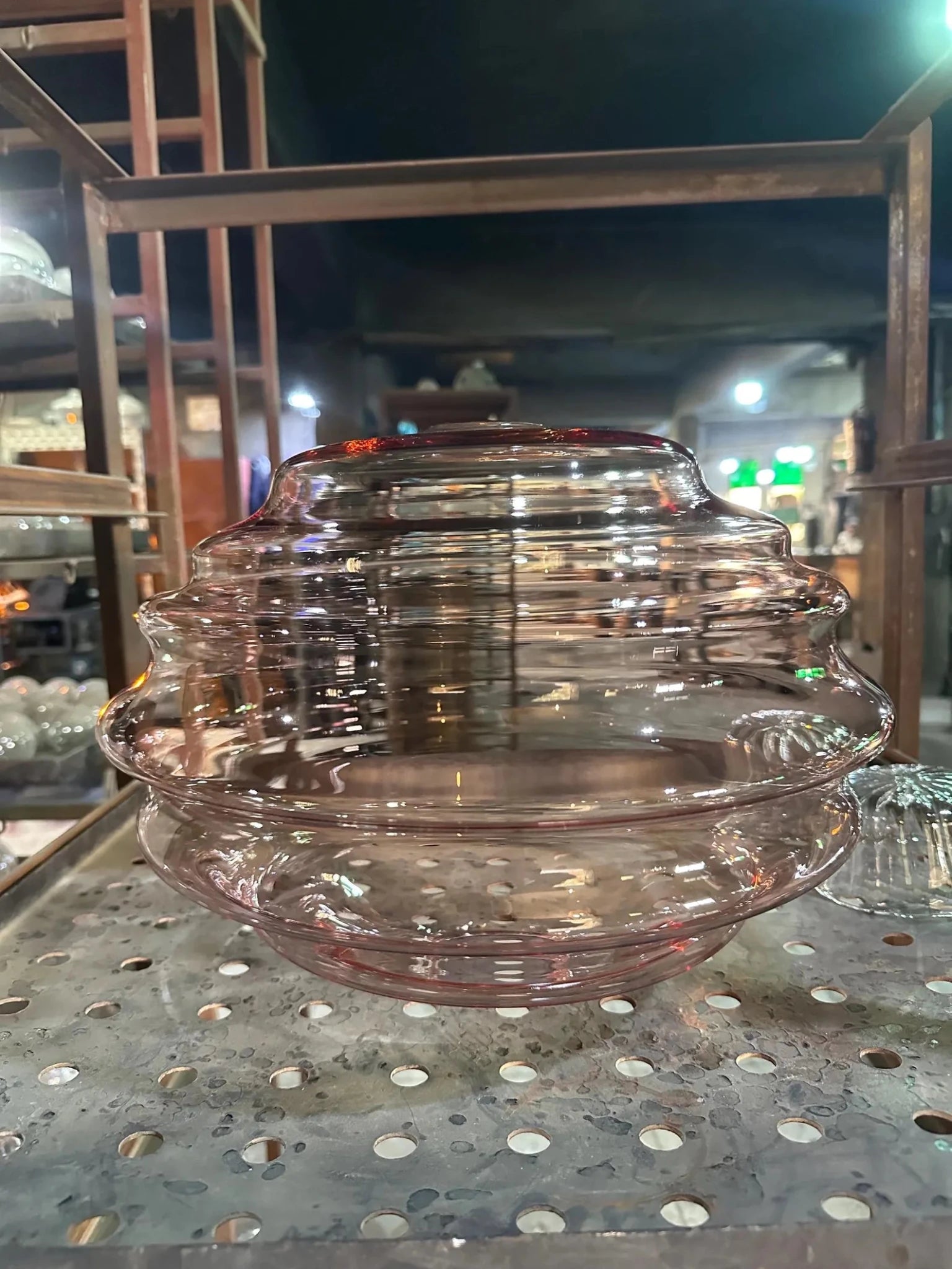 Pink Lotus-Inspired Glass Pendant Light | Hand-Blown Layered Pendant | Les Trois Pyramides