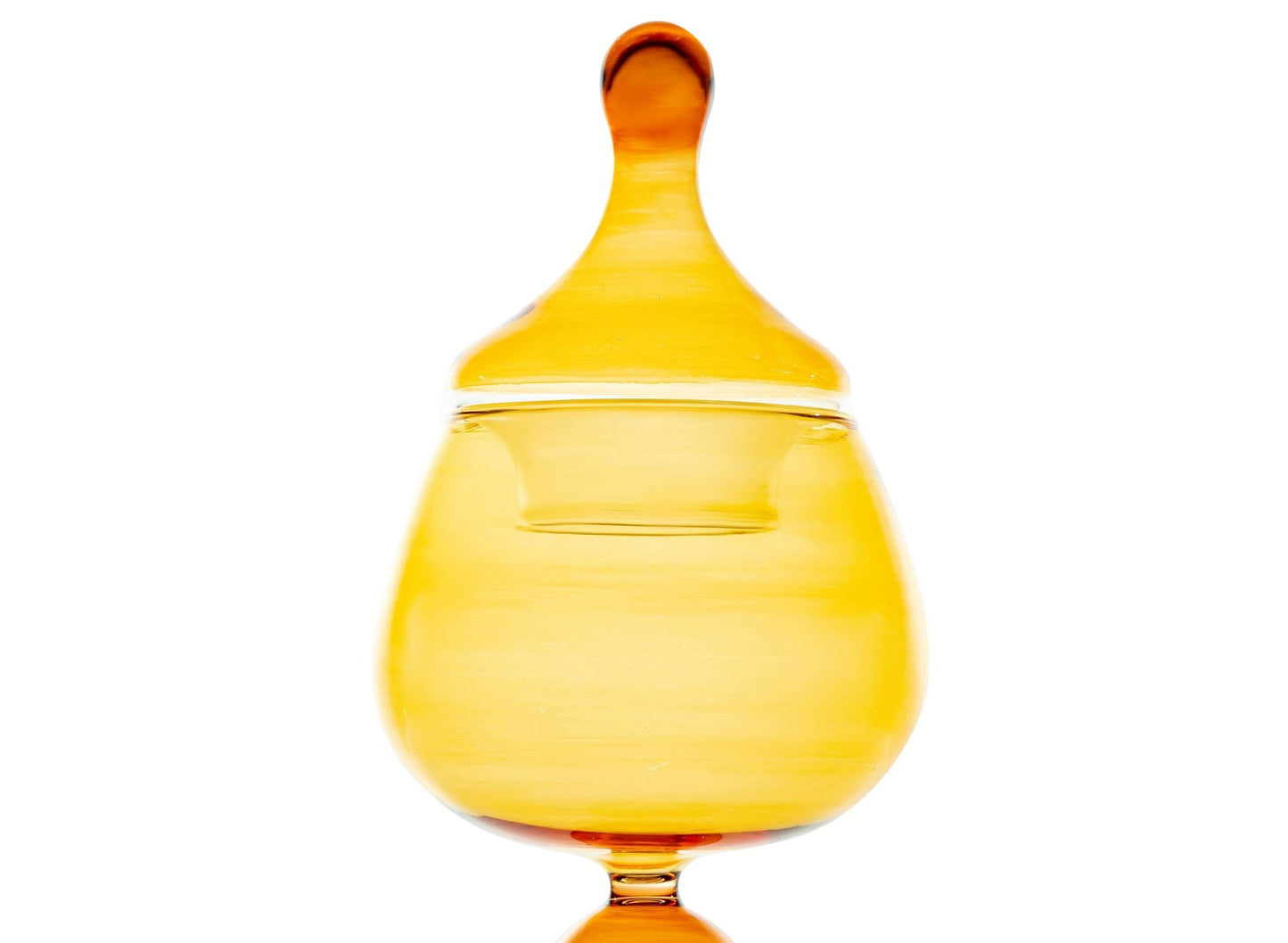 Handcrafted Amber Blown Glass Candy Holder – Elegant Decorative Jar for Home Decor | Les Trois Pyramides