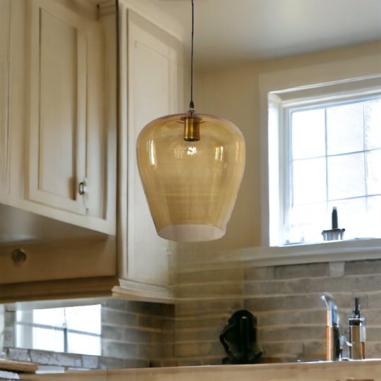 Blown Glass Pendant For Kitchen Island - Les Trois Pyramides