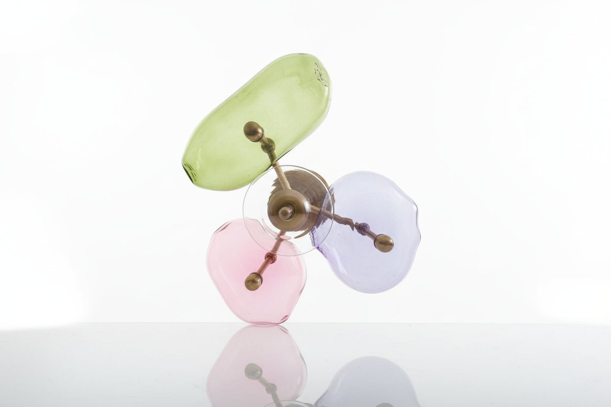 Handcrafted Floral Blown Glass Wall Lamp