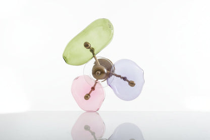 Handcrafted Floral Blown Glass Wall Lamp