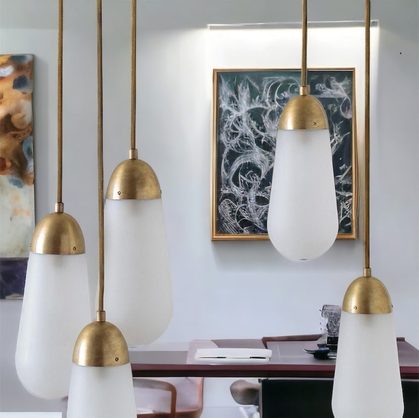 Handcrafted Frosted Glass Light Pendant - Modern Minimalist Lighting