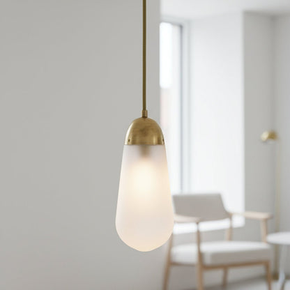 Handcrafted Frosted Glass Light Pendant - Modern Minimalist Lighting