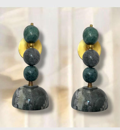 Handcrafted Marble & Brass Light Fixture, Modern Geometric Wall Decor | Custom Marble