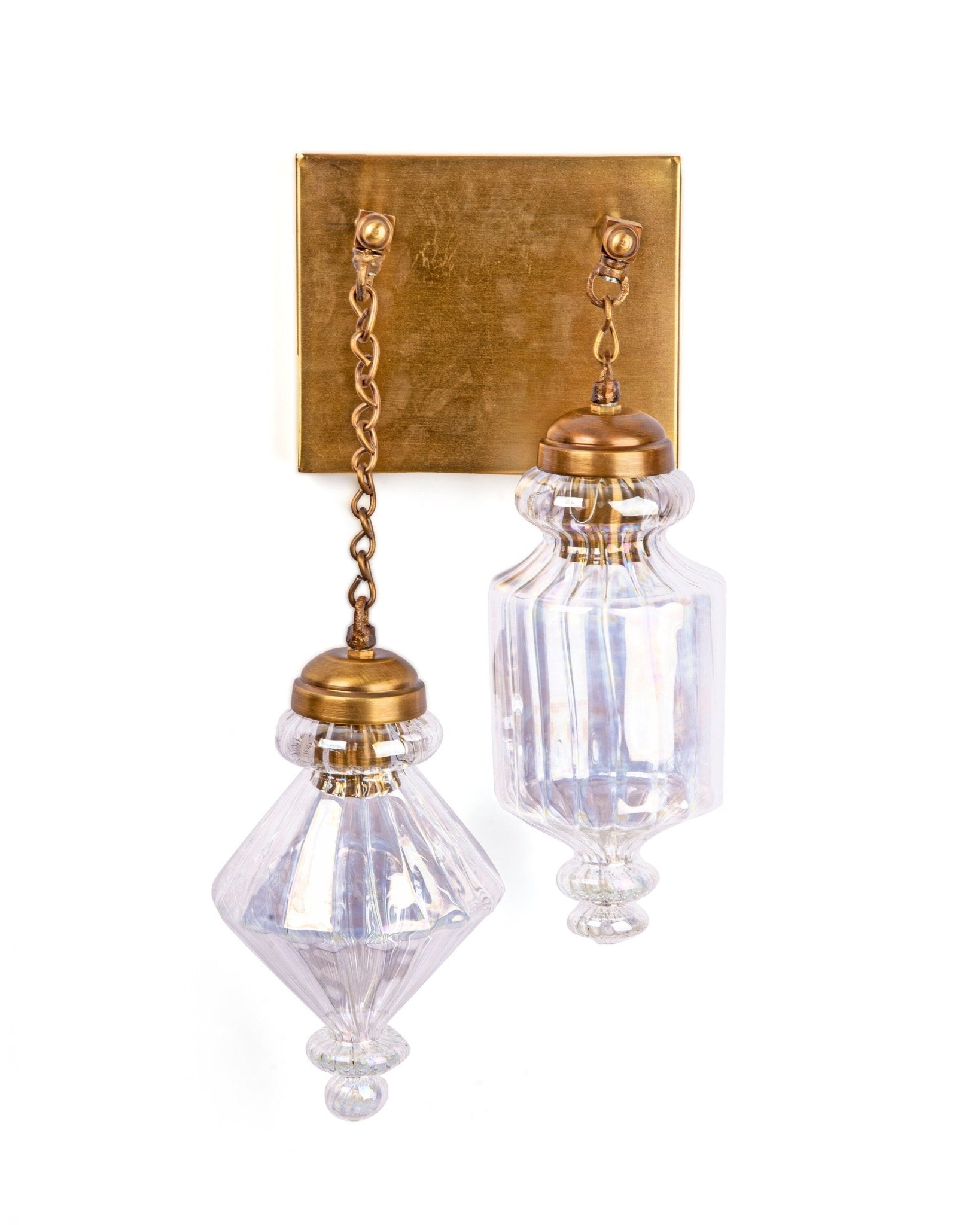 Ribbed Double Glass Sconce Light Fixture for Home Decor | Les Trois Pyramides 