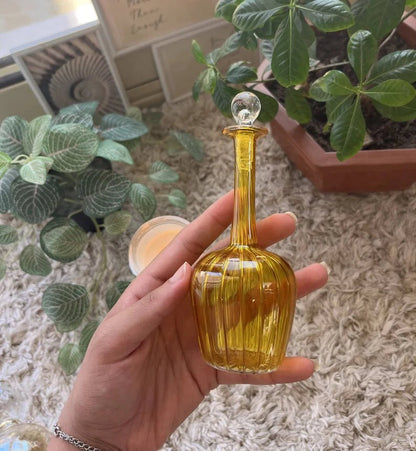 Handcrafted Yellow Glass Perfume Bottle – Unique Christmas Gift | Les Trois Pyramides