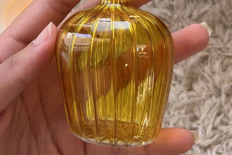 Handcrafted Yellow Glass Perfume Bottle – Unique Christmas Gift | Les Trois Pyramides